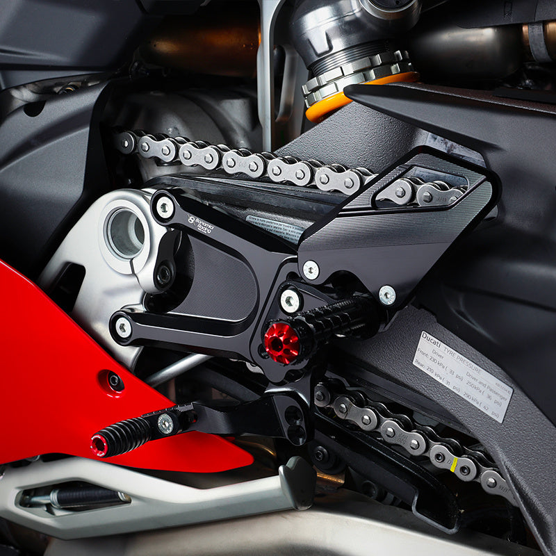 Bonamici Racing Aluminium Rearsets "Street Race" for the Ducati Panigale V4 / V4S 2025