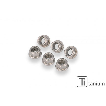 CNC Racing Titanium Sprocket Nuts for Ducati, KTM, and Kawasaki (set of 6) - M10x1.25