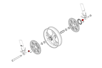 CNC Racing Large Front Wheel Captive Spacer Kit for Ducati Panigale (all) / Streetfighter V4 (2018+) / V2 (20-24)