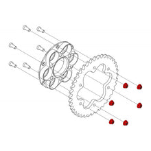 CNC Racing Titanium Gear Ring Sprocket Nuts (set of 6) for Ducati and KTM - M8x1.25