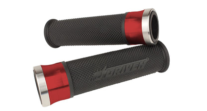 DRIVEN RACING Halo Stainless Kraton Gel Motorcycle Handlebar Grips Performance Grip Set