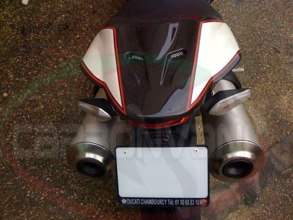 CARBONVANI - DUCATI MONSTER M1100 / M796 / M696 CARBON FIBER TAIL RACING IN WHITE