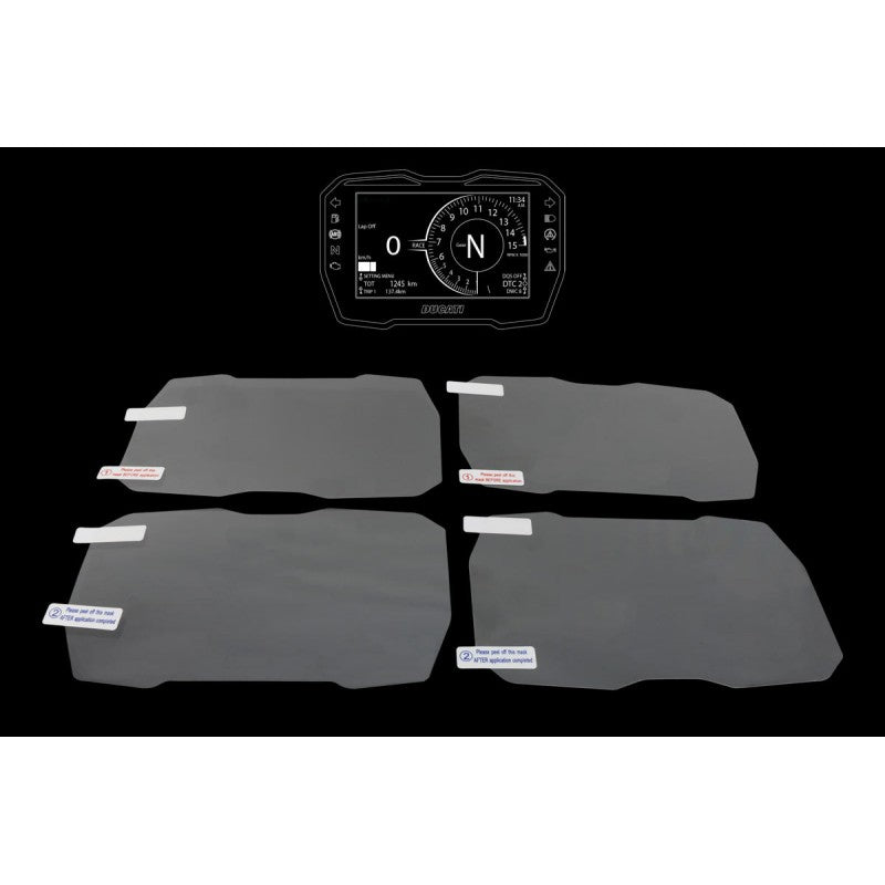 CNC Racing Dashboard Screen Protector Kit for the Ducati Panigale / Streetfighter V4 (18-24), Diavel V4, and Multistrada V4 (Base)