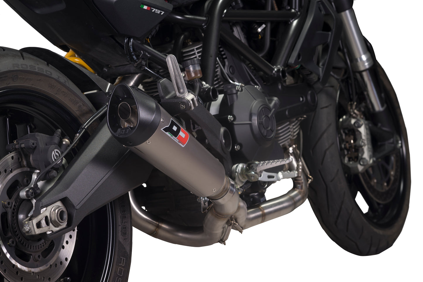 QD Exhaust Full System with Tri-Cone or Max-Cone Muffler for Monster 797