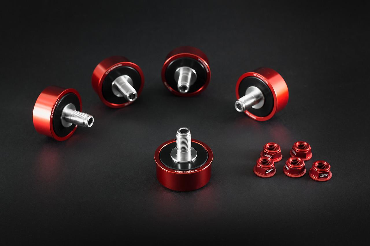 AEM FACTORY - 5 DUCATI LIGHTWEIGHT STAINLESS CUSH DRIVES WITH COLOR MATCHED ALUMINUM NUTS