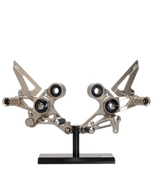 AEM FACTORY - DUCATI MONSTER 696  796 & 1100 ADJUSTABLE BILLET REARSETS  WITH COLORED ECCENTRIC