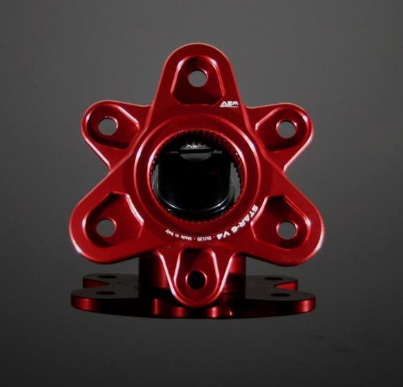 AEM FACTORY - STAR-6 DUCATI 6 HOLE ALUMINIUM BILLET LIGHTWEIGHT HUB FLANGE for Ducati Panigale / Streetfighter V4 / S / R / Speciale