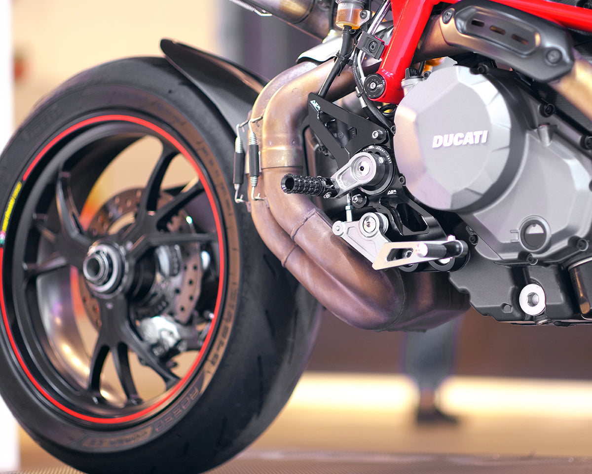 AEM FACTORY Billet rearset kit 'Adventure' for Ducati Hypermotard 950