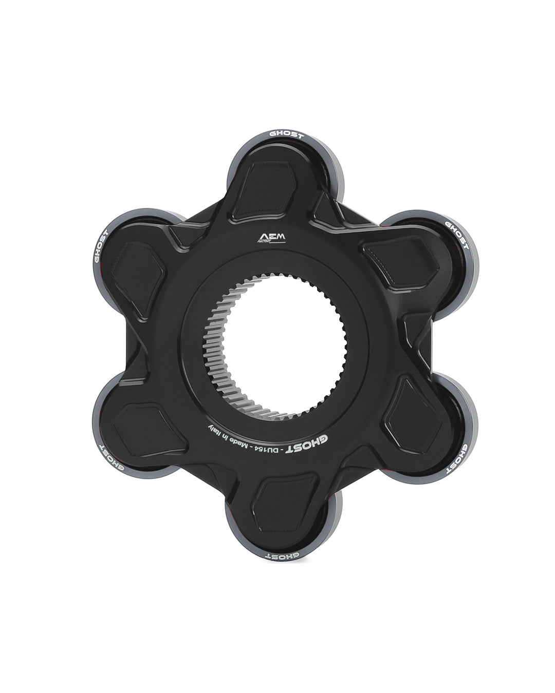 AEM FACTORY - GHOST-6 DUCATI ALUMINUM BILLET LIGHTWEIGHT HUB FLANGE AND CUSH DRIVES for Ducati Panigale / Streetfighter V4 / S / R / Speciale