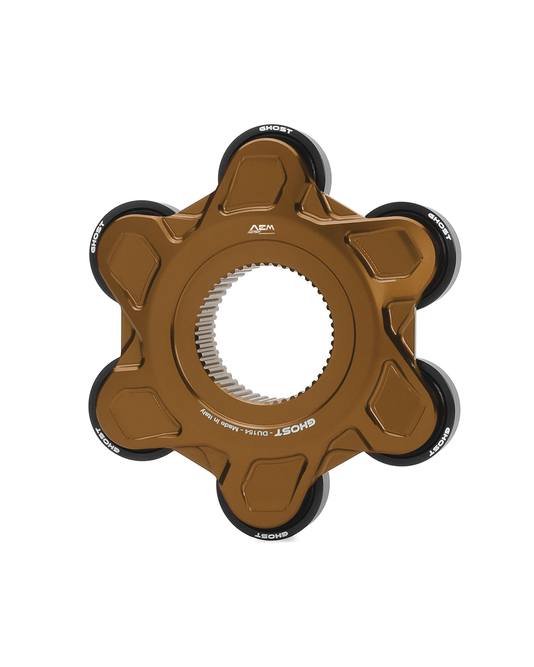 AEM FACTORY - GHOST-6 DUCATI ALUMINUM BILLET LIGHTWEIGHT HUB FLANGE AND CUSH DRIVES for Ducati Panigale / Streetfighter V4 / S / R / Speciale