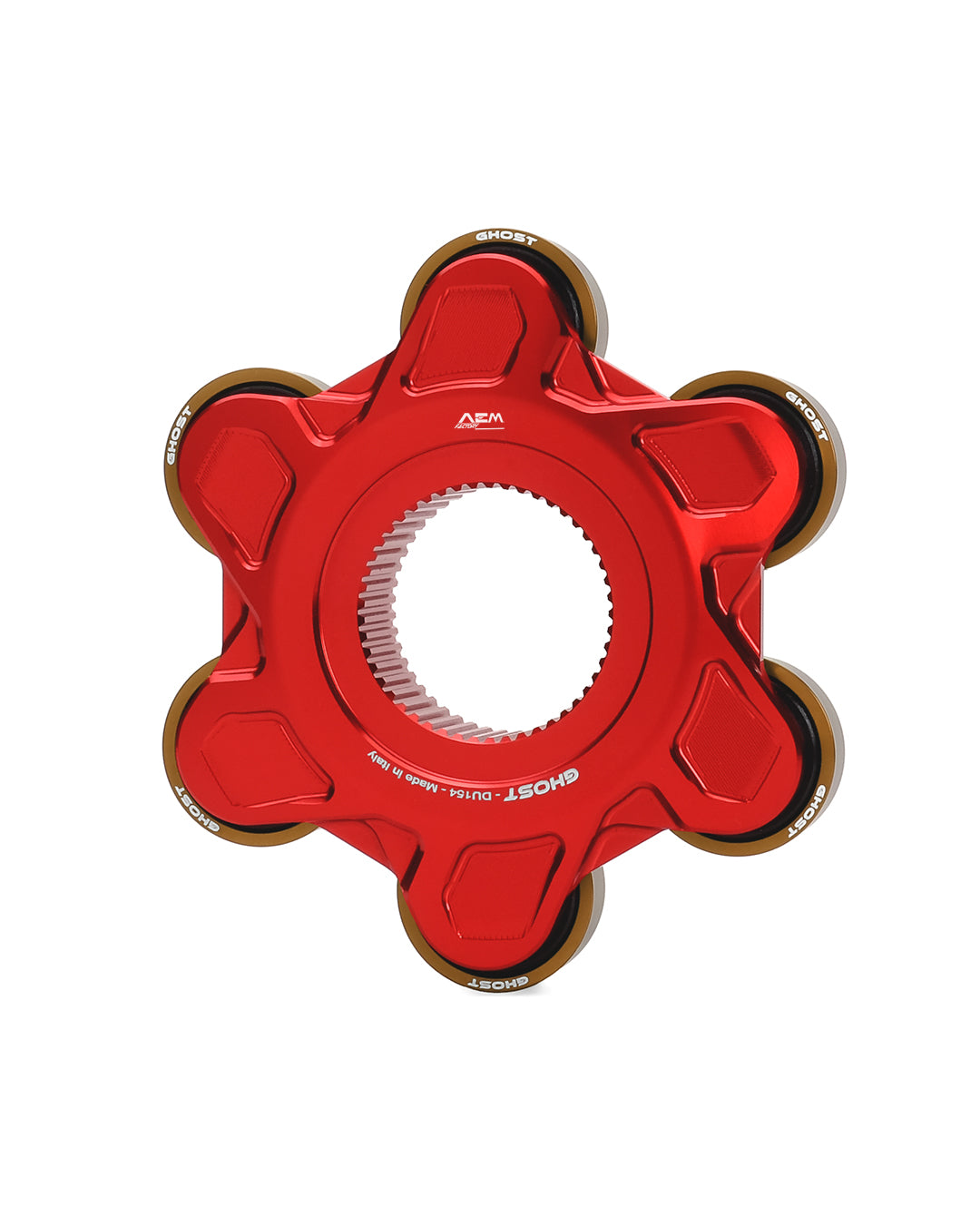 AEM FACTORY - GHOST-6 DUCATI ALUMINUM BILLET LIGHTWEIGHT HUB FLANGE AND CUSH DRIVES for Large Hub Ducati Models