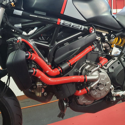 SamcoSport 9 Piece Silicone Coolant Hose Set For Ducati Monster 1200 / S / R / 821 (Euro 4)