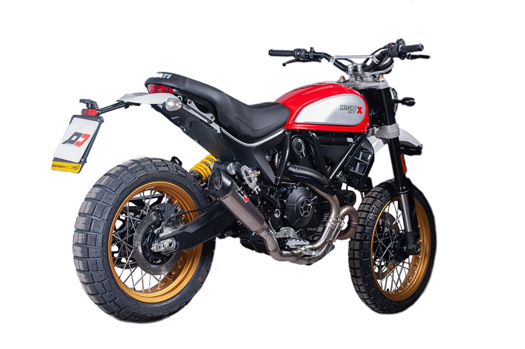 QD Exhaust Tri-CONE Titanium Muffler Half System Exhaust for the DUCATI SCRAMBLER DESERT SLED