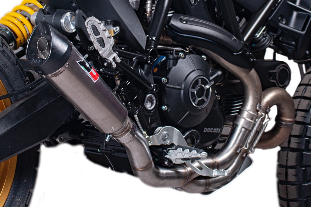 QD Exhaust Tri-CONE Titanium Muffler Half System Exhaust for the DUCATI SCRAMBLER DESERT SLED