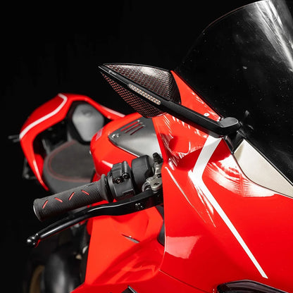 DB Race DAEMON Mirrors With Indicators for the Ducati Panigale V4 / V2 (18-24)