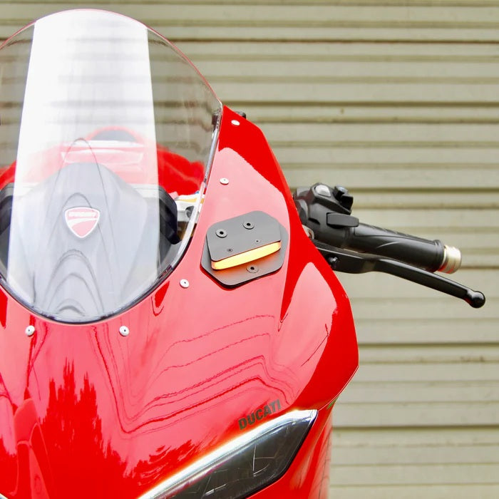 New Rage Cycles (NRC) Mirror Block off Front Turn Signals for the Ducati Panigale V2 (2025+)