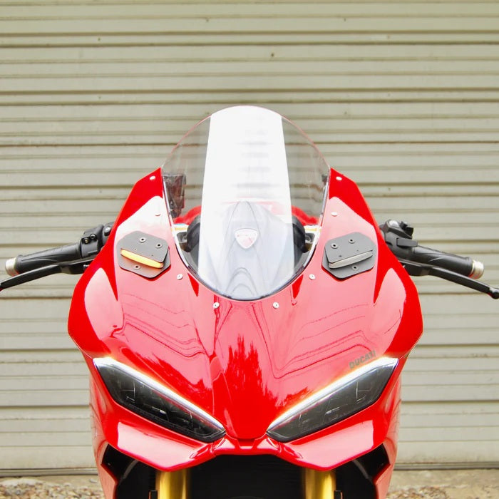 New Rage Cycles (NRC) Mirror Block off Front Turn Signals for the Ducati Panigale V2 (2025+)
