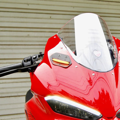 New Rage Cycles (NRC) Mirror Block off Front Turn Signals for the Ducati Panigale V2 (2025+)