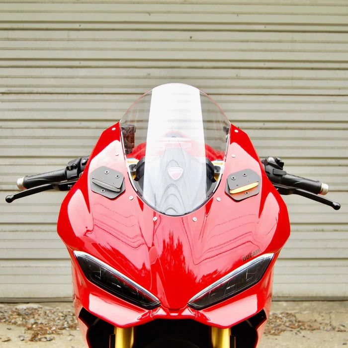 New Rage Cycles (NRC) Mirror Block off Front Turn Signals for the Ducati Panigale V2 (2025+)
