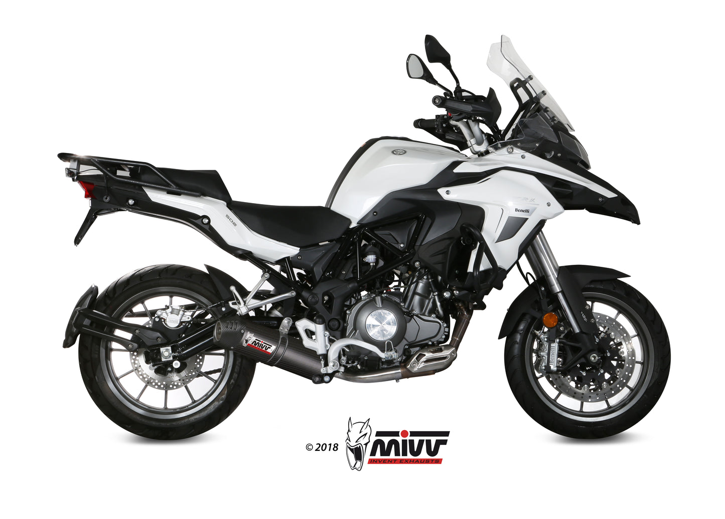 MIVV Slip-on, Oval Carbon, Standard Exhaust For Benelli TRK 502 2017-2021