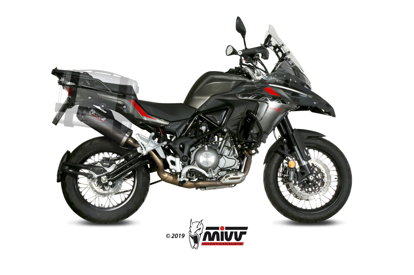 MIVV Slip-on, Oval Carbon, Standard Exhaust For Benelli TRK 502X 2018-2021