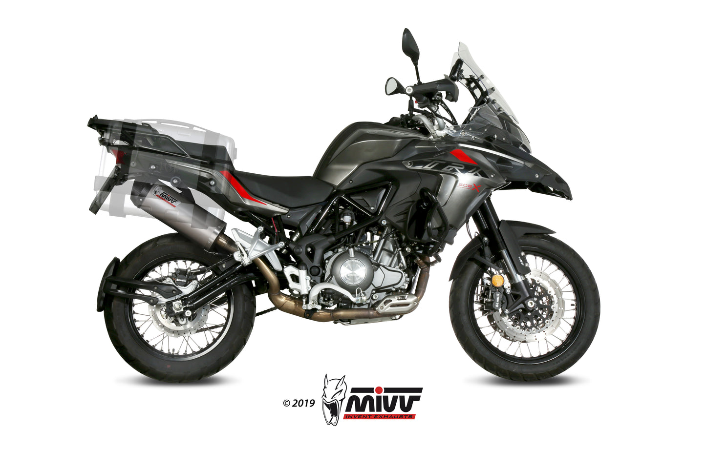 MIVV Slip-on, Oval Titan, Standard Exhaust For Benelli TRK 502X 2018-2021
