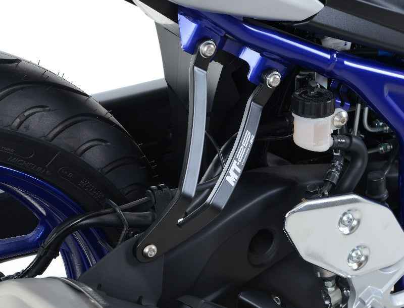 R&G Racing Exhaust Hanger & left hand footrest blanking plate (kit)  Black  Yamaha MT-25