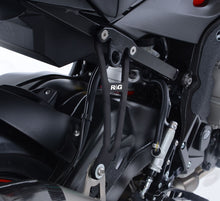 R&G Racing Exhaust Hanger & Left Hand Footrest Blanking Plate (kit) with Akrapovic Exhaust for BMW S1000R '17-'22