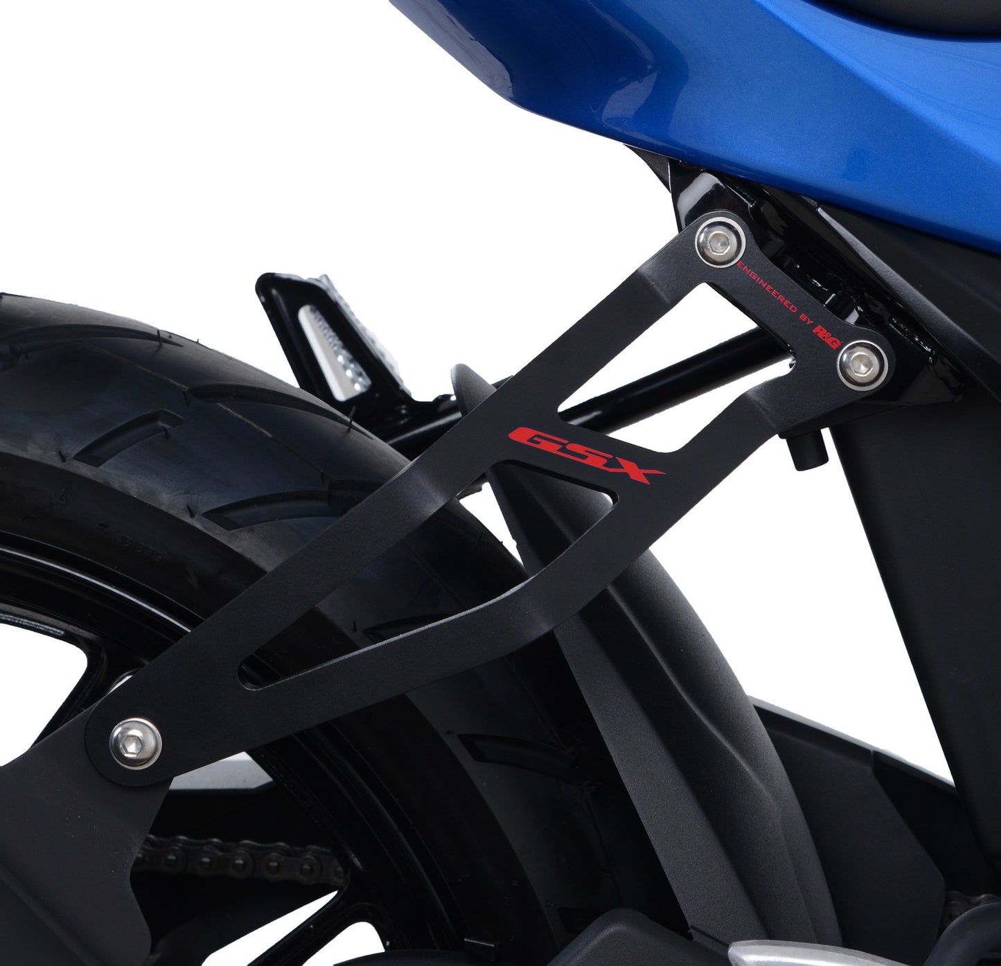 R&G Racing,Exhaust Hanger (Black) with Blue Logo for Suzuki GSX-R125 / GSX-S125 ' 17-'21