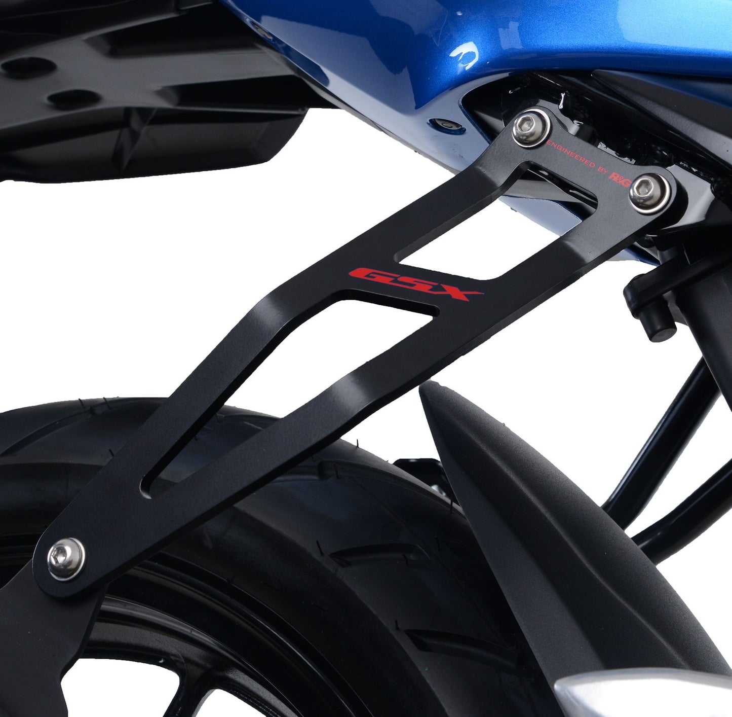 R&G Racing,Exhaust Hanger (Black) with Blue Logo for Suzuki GSX-R125 / GSX-S125 ' 17-'21
