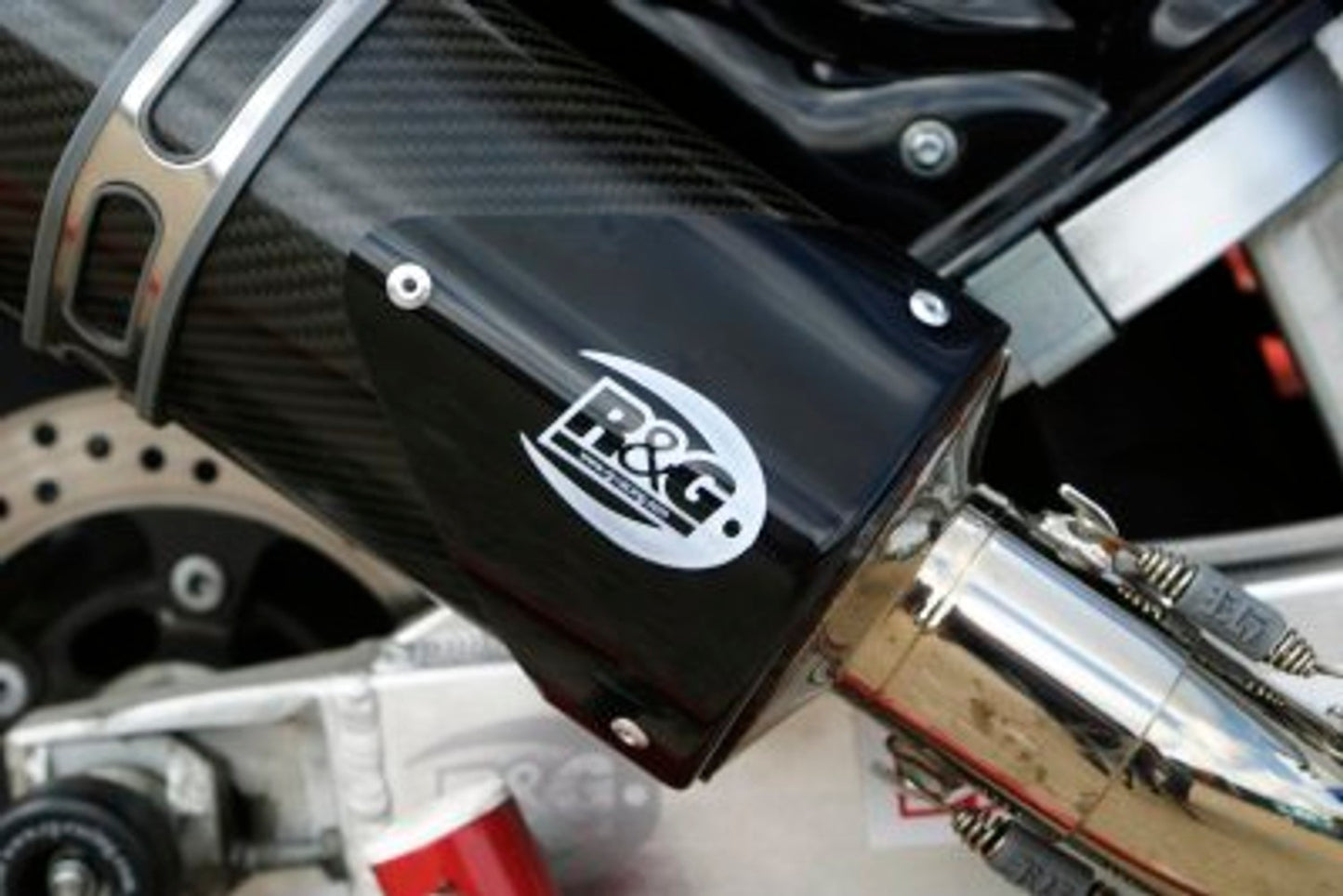 R&G Racing, Tri Oval Exhaust Protector (Black) - RHS