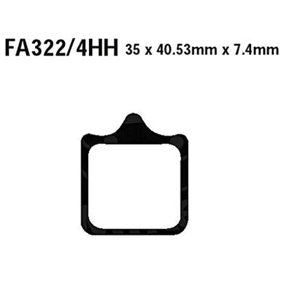 EBC Brakes EPFA Sintered Fast Street and Trackday Pads Front - EPFA322/4HH