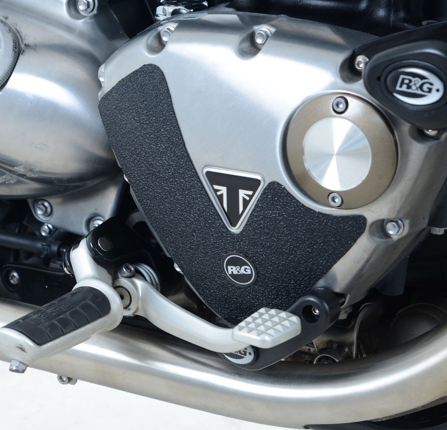 R&G Racing Boot Guard 2-piece for Triumph Bonneville '00-'15, Bobber / Street Cup '17-'22