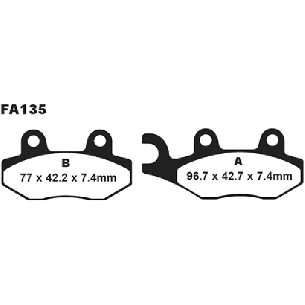 EBC Brakes Double-H Sintered Superbike Brake Pads Front -  FA135R