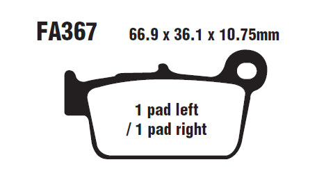 EBC Brakes Double-H Sintered Superbike Brake Pads Rear - FA367R