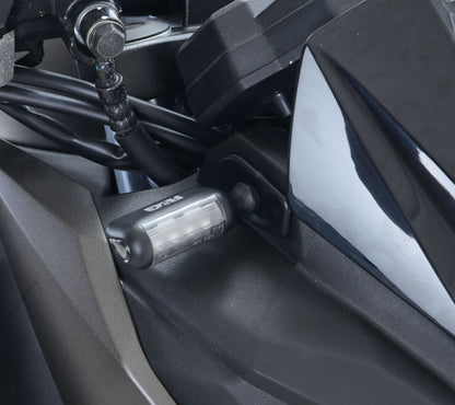 R&G Racing Front Indicator Adapter Kit for the Kawasaki Ninja 650/Z650/Z1000R '17-18, Versys 650 '15-16, Z1000 '14-18, Z300 '15-18 & Z125 Pro '16-18 models