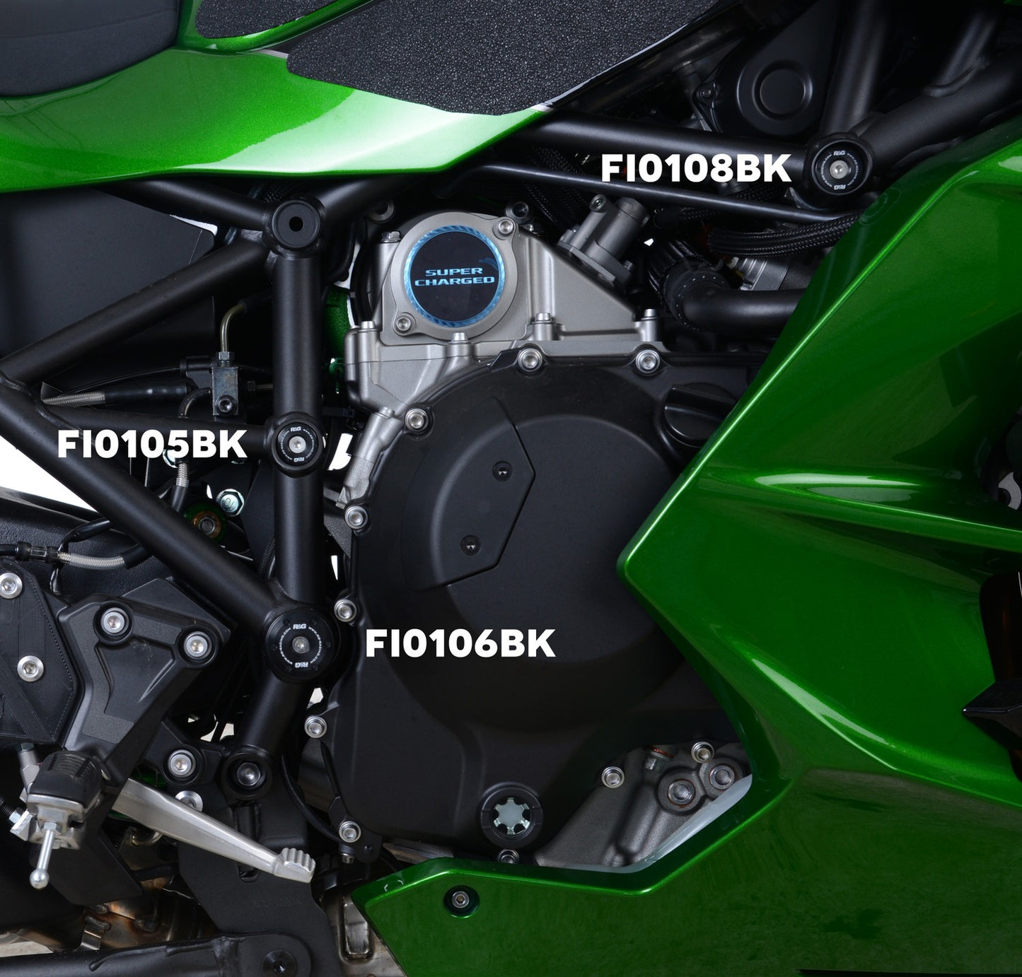 R&G Racing Frame Plug (left side, lower frame) for Kawasaki H2 / H2R '15-'22, H2 SX '16-'22
