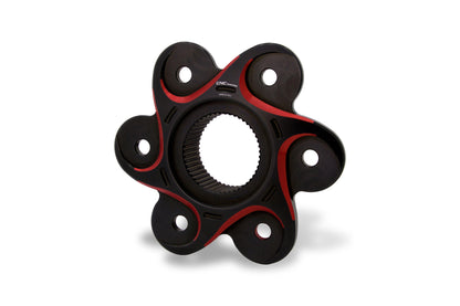 CNC Racing NEW STYLE Black/Red or Gold BI-COLOR 6 Hole Rear Sprocket Flange for Ducati Panigale / Streetfighter V4 / S / R / Speciale