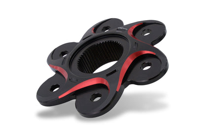 CNC Racing NEW STYLE Black/Red or Gold BI-COLOR 6 Hole Rear Sprocket Flange for Ducati Panigale / Streetfighter V4 / S / R / Speciale