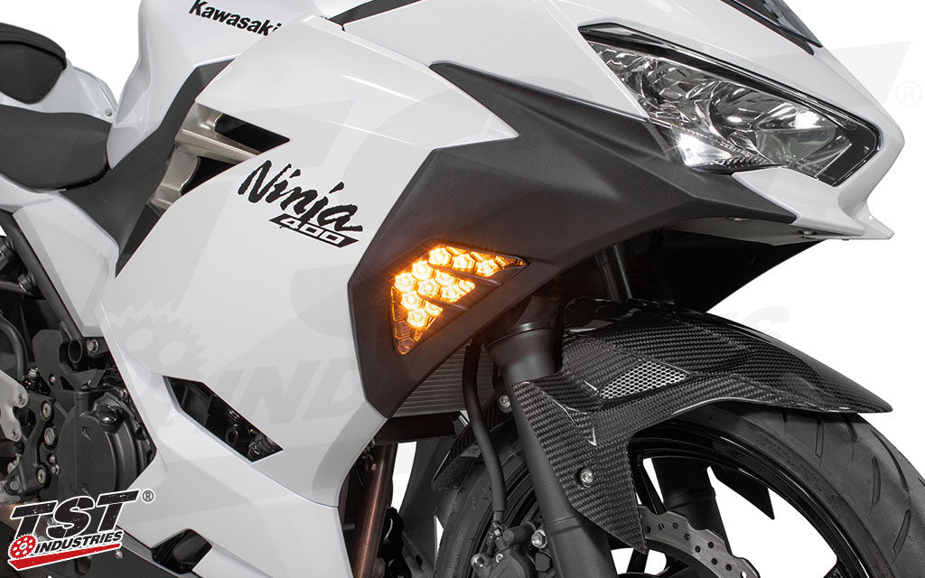 TST Industries Nexus Standard LED Front Turn Signals for Kawasaki Ninja Sportbikes -Type 1