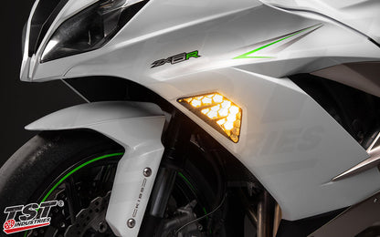 TST Industries Nexus Standard LED Front Turn Signals for Kawasaki Ninja Sportbikes -Type 1