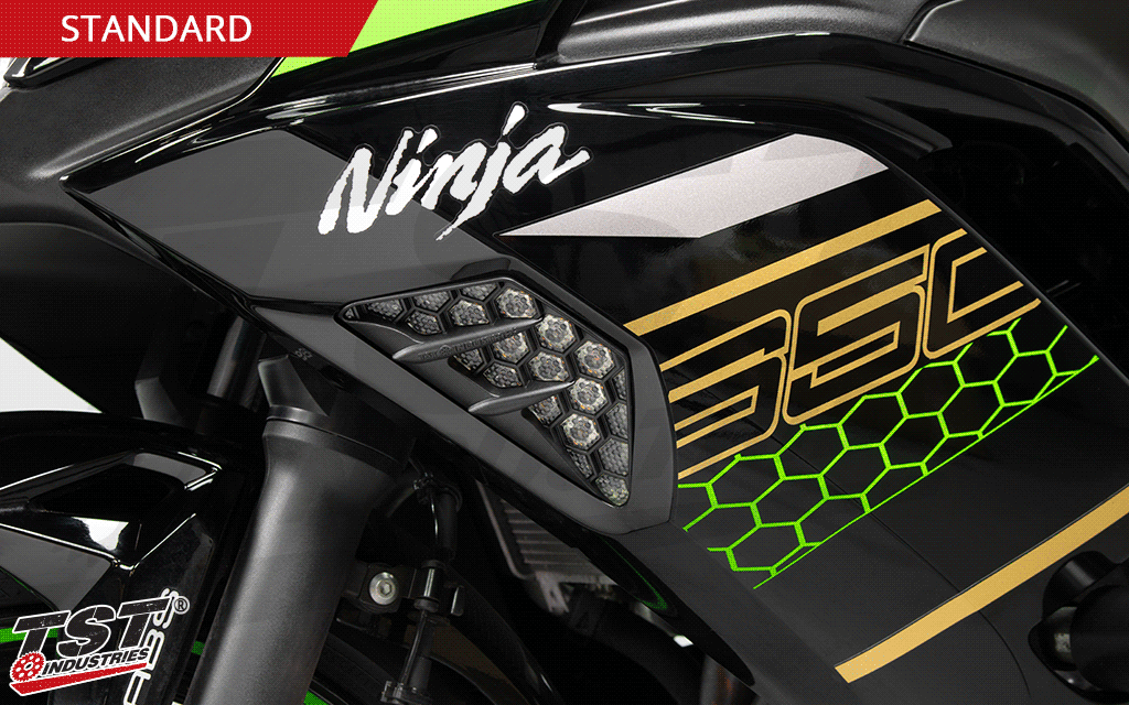TST Industries Nexus Standard LED Front Turn Signals for Kawasaki Ninja Sportbikes -Type 1