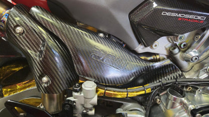 FM Projects Carbon Fiber Exhaust Side Heat Shield for the Ducati Panigale V4 / S (2025+)