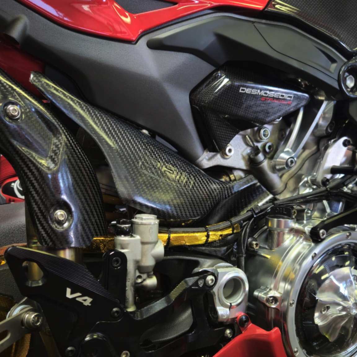 FM Projects Carbon Fiber Exhaust Side Heat Shield for the Ducati Panigale V4 / S (2025+)