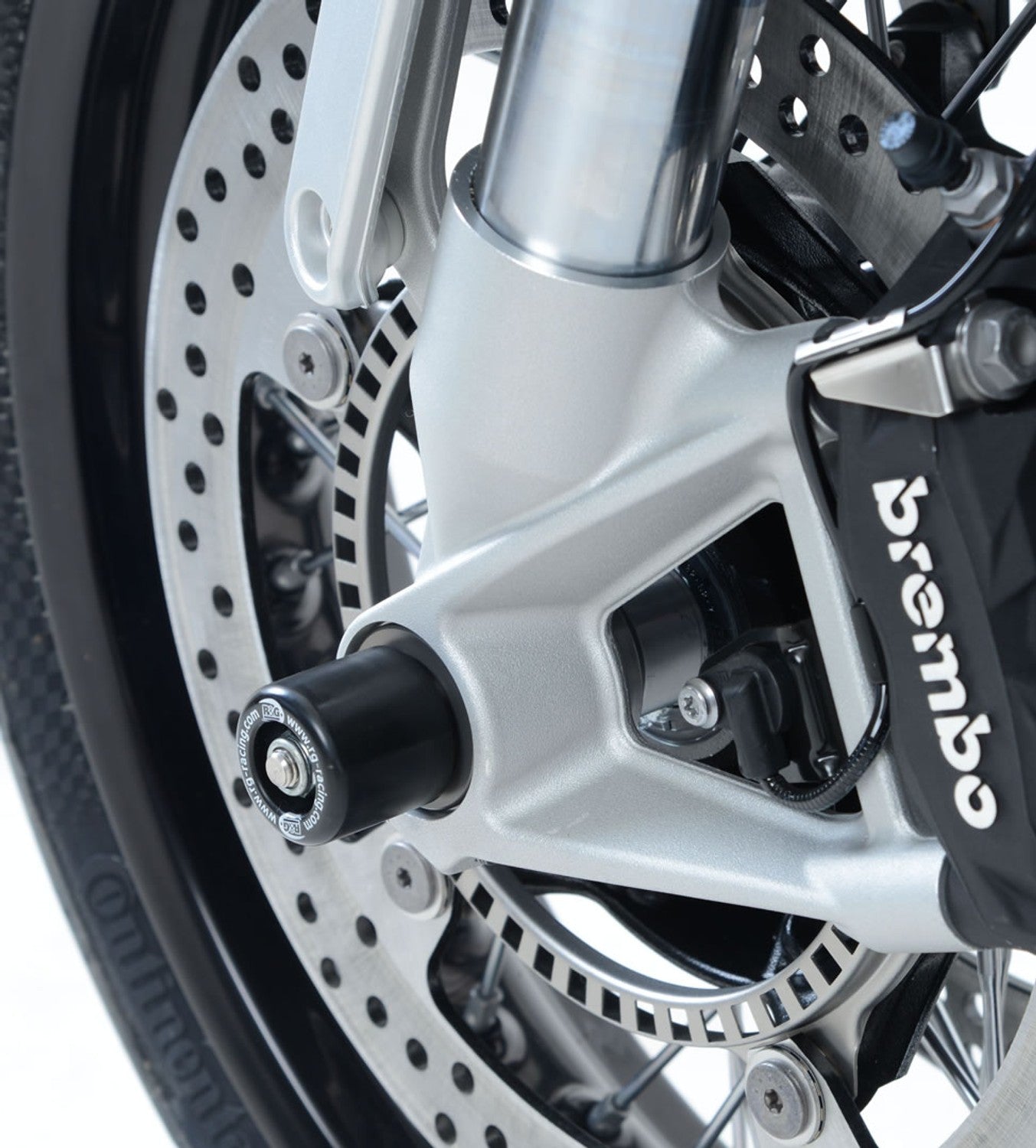 R&G Racing Fork Protectors (for standard bike with spoked wheels) for BMW R nineT Scrambler '16-'22, Racer '14-'21, Pure '17-'22, Urban GS '14-'19