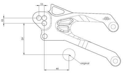 Gilles FXR CUP Rearsets for the Yamaha YZF-R3 / YZF-R25