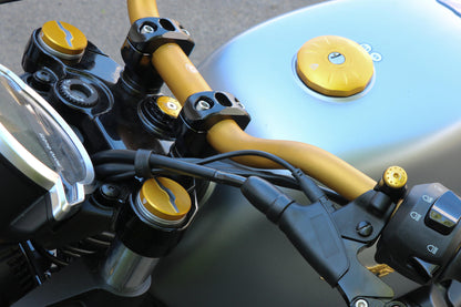 CNC Racing Billet Steering head nut and cap for Moto Guzzi V7 / V85 TT (2019+)