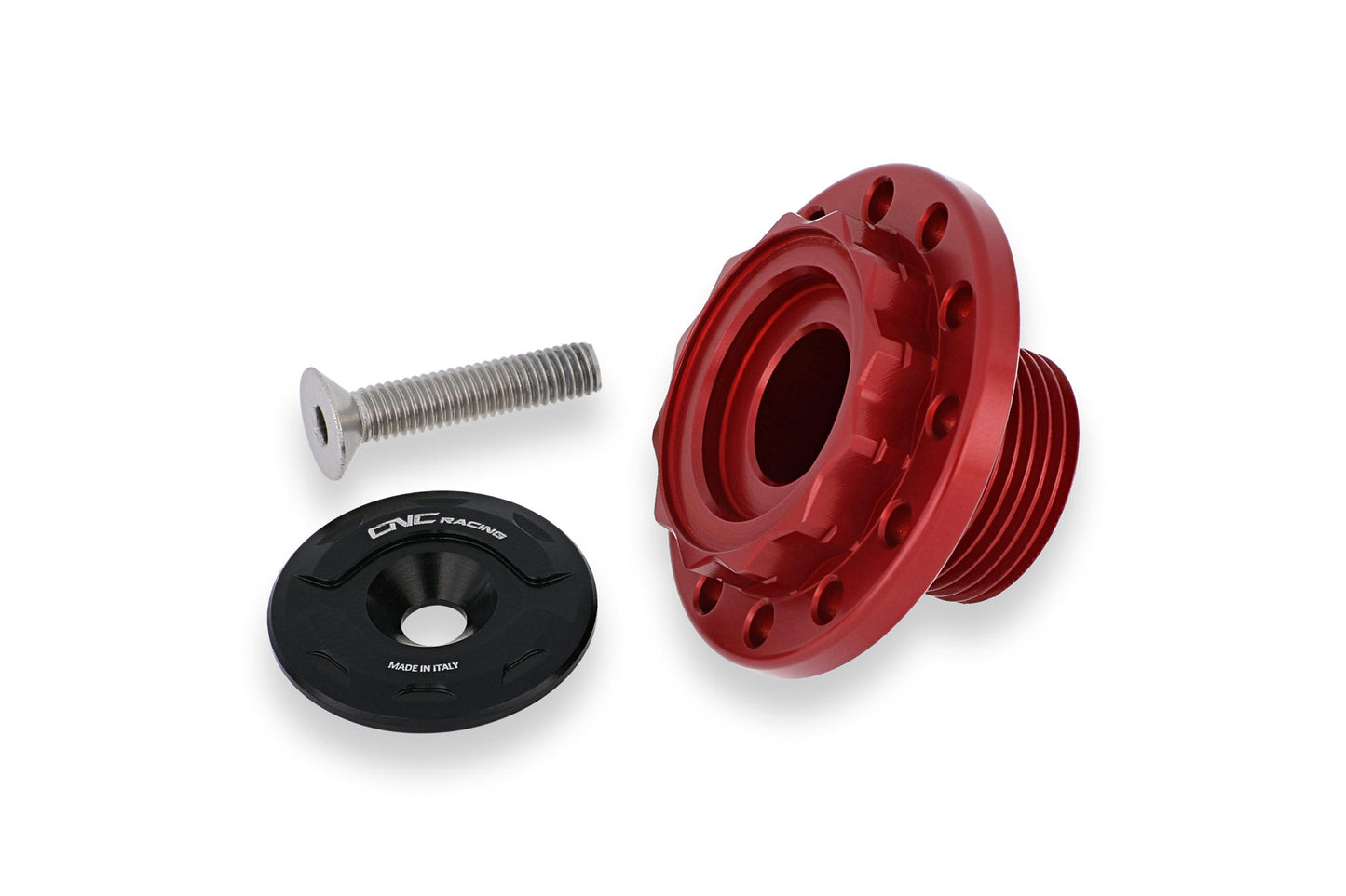 CNC Racing Billet Steering head nut and cap for Moto Guzzi V7 / V85 TT (2019+)