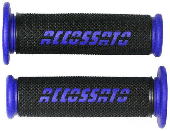 Accossato Couple of Racing Grips in Black Color with Colored Logo