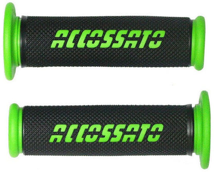 Accossato Couple of Racing Grips in Black Color with Colored Logo
